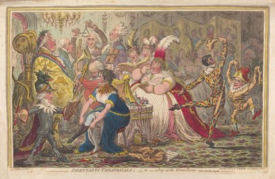 Dilettanti TheatricalsまたはGreen Roomののぞき見。 Pic-Nic-Orgies、パブ。 1803（手描きの彫刻） 作： James Gillray