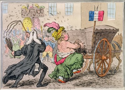 1797年にハンナハンフリーによって発行されたaケニヨンの規律（手描きのエッチング） 作： James Gillray