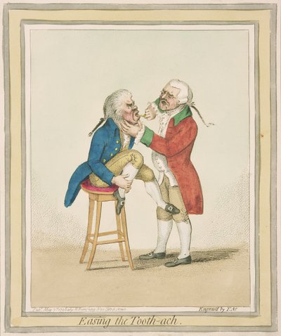 歯の痛みを和らげる、Hannah Humphreyによる出版、1796年 作： James Gillray