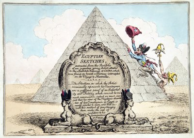 エジプトのスケッチ、1799年にハンナハンフリーを公開（手描きのエッチング） 作： James Gillray