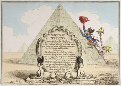 1799年にハンナハンフリーによって発行されたエジプトのスケッチ（手描きのエッチング） 作： James Gillray