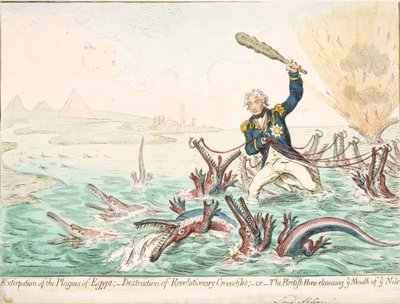 1798年のエジプトの疫病の摘発 作： James Gillray