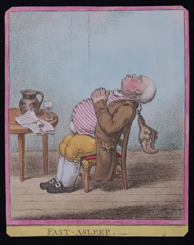 ファストアスリープ、1806年にハンナハンフリーから出版（手描きのエッチング）（189789も参照） 作： James Gillray