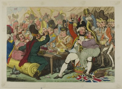フランドルでの戦いの疲労 作： James Gillray