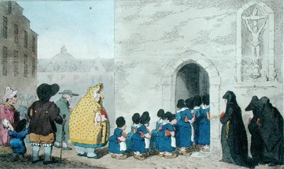 1793年にG.ギルレイが出版した「フランドル文字」（手彩色のエッチング作品） 作： James Gillray