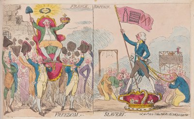 フランスの自由、イギリスの奴隷制、パブ。 1789年（手彩色彫刻） 作： James Gillray