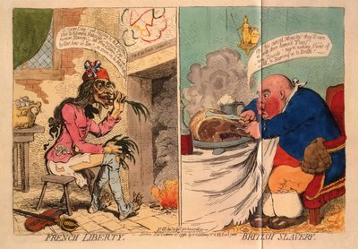 フランスの自由。イギリスの奴隷、1792年 作： James Gillray