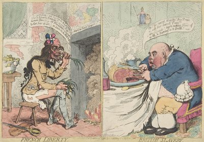 フランスの自由。イギリスの奴隷制度、1792年12月21日、1792年12月21日。 作： James Gillray
