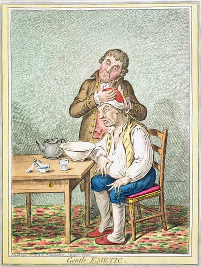 優しい催吐薬、ハンナハンフリー発行、1804年 作： James Gillray