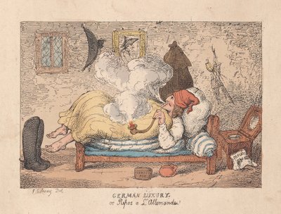 German Luxury or Repos a LAllemande、pub。 1800（手描きの彫刻） 作： James Gillray