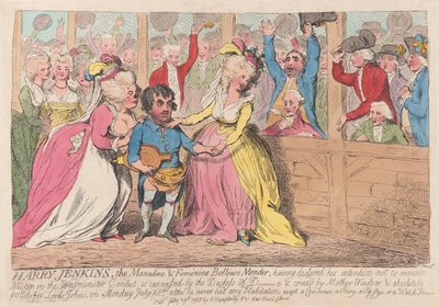 ハリージェンキンス、男性と女性のベローズメンダー、パブ。 1788（手彫り彫刻） 作： James Gillray