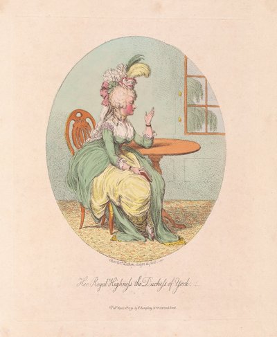 彼女のヨーク公爵夫人、パブ。 1792（手彫り彫刻） 作： James Gillray