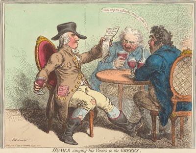 ホメロスがギリシア人に詩を歌う 作： James Gillray