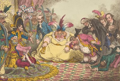 1802 年 11 月 15 日、パリでの市民ヴォルポーネと彼のスイートの紹介。 作： James Gillray