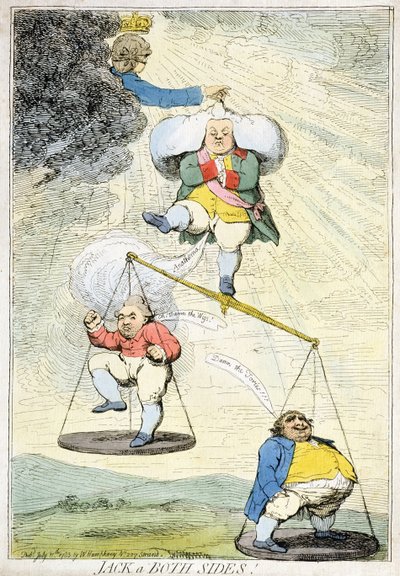 ウィリアムハンフリーによって1783年に出版されたジャックアサイド 作： James Gillray