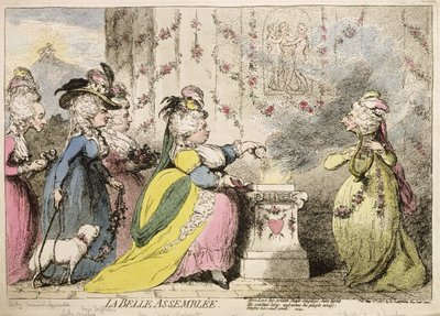 La Belle Assemblee、1787年にHannah Humphreyによって発行された（手描きのエッチング） 作： James Gillray