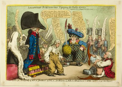 リリプテスマの代役、公務のための装備 作： James Gillray