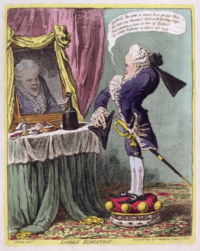 Lordly Elevation、パブ。ハンナ・ハンフリー、1802 作： James Gillray