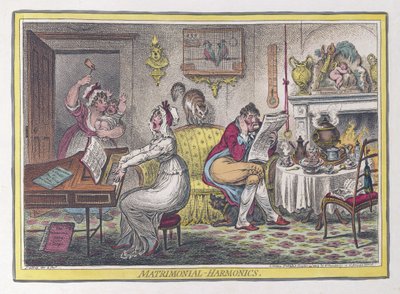 夫婦の調和、パブ。 1805（手描きの彫刻） 作： James Gillray