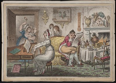 夫婦の調和、ハンナハンフリー発行、1805年（手描きのエッチング） 作： James Gillray