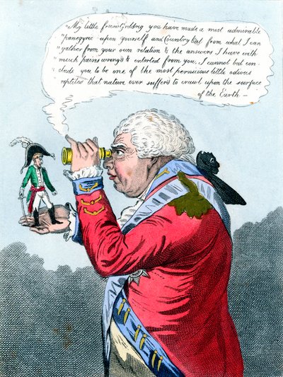 ナポレオンとジョージ3世、ガリバーとブロブディンナグの王、1803年7月 作： James Gillray