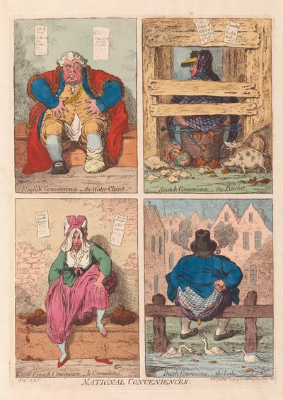 ナショナル・コンビニエンス、パブ。1796年（手彩色のエングレービング 作： James Gillray