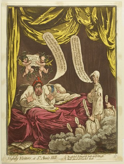 聖アンナの丘の夜の訪問者たち 作： James Gillray