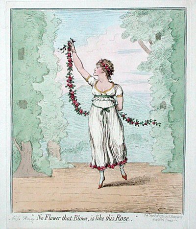 1796年にハンナ・ハンフリーが出版した「この薔薇のような花は吹かない」（手彩色のエッチング） 作： James Gillray