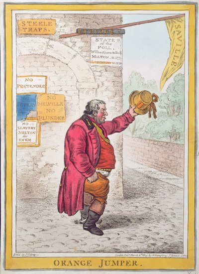 オレンジジャンパー、1809年にハンナハンフリーによって発行された（手描きのエッチング） 作： James Gillray