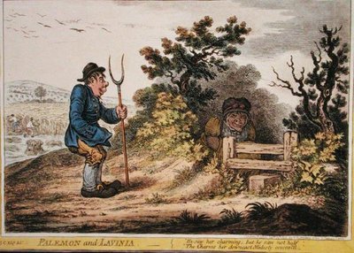ハンナ・ハンフリーが1805年に出版した「パレモンとラヴィニア」（手彩色の銅版画） 作： James Gillray