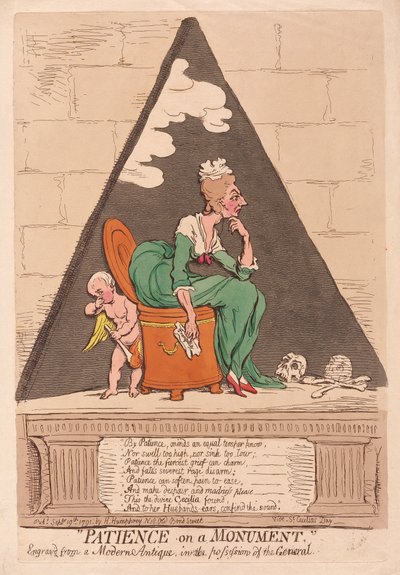 記念碑、パブの忍耐。 1791年（手描きの彫刻） 作： James Gillray