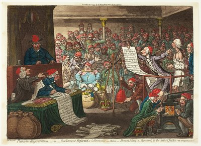 愛国的再生、すなわち-フランソワーズに倣って改革された議会... 作： James Gillray