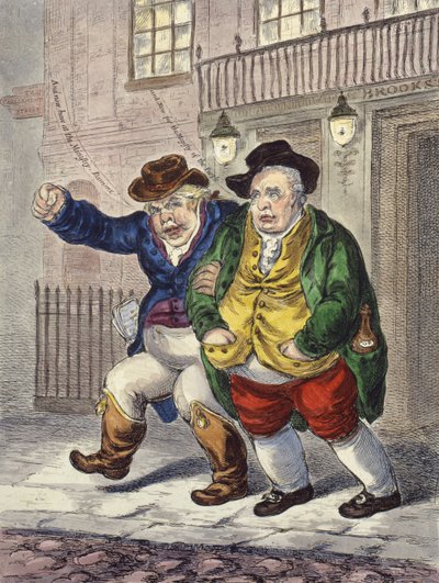 条件の柱：3つの時計と曇りの朝、1809 作： James Gillray