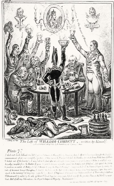 パブ自身が書いた、The William of William Cobbettのプレート7。 H・ハンフリー作、1809 作： James Gillray