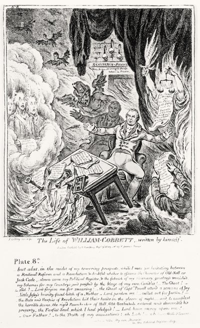 パブ自身が書いた、The William of William Cobbettのプレート8。 H・ハンフリー作、1809 作： James Gillray
