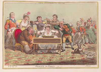 パーツ、パブで遊ぶ。 1801（手描きの彫刻） 作： James Gillray