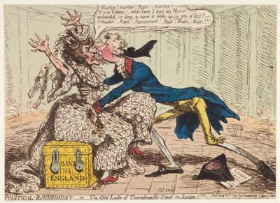 政治的暴動、または危険なスレッドニードル通りの老婦人！、1797 作： James Gillray