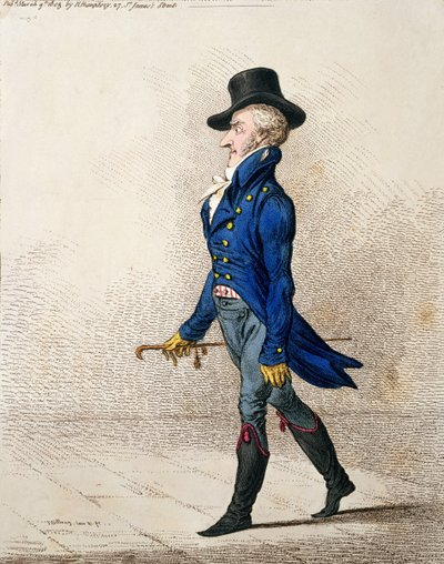 1803年にハンナハンフリーによって出版された男の肖像（手描きのエッチング） 作： James Gillray