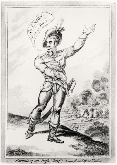 パブ、ウェックスフォードでの生活から描かれた、アイルランドの首長の肖像画。 H.ハンフリー作、1798年7月10日（色については123751を参照） 作： James Gillray