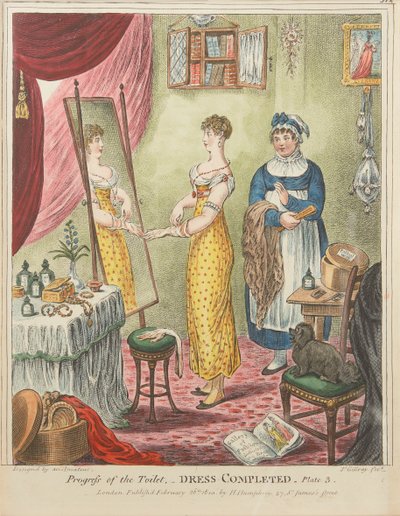 トイレの進行：ドレス完成、プレート3 作： James Gillray