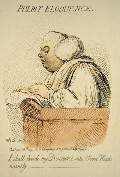 ハンナ・ハンフリーが1795年に出版した「Pulpit Eloquence」（手彩色のエングレービング）（191281の詳細） 作： James Gillray