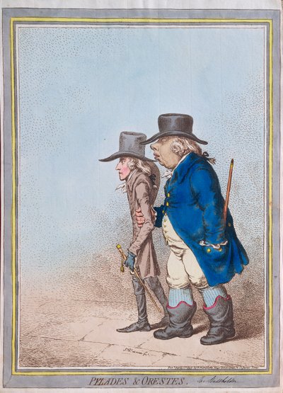 ピラードとオレステス、パブ。ハンナ・ハンフリー、1797 作： James Gillray