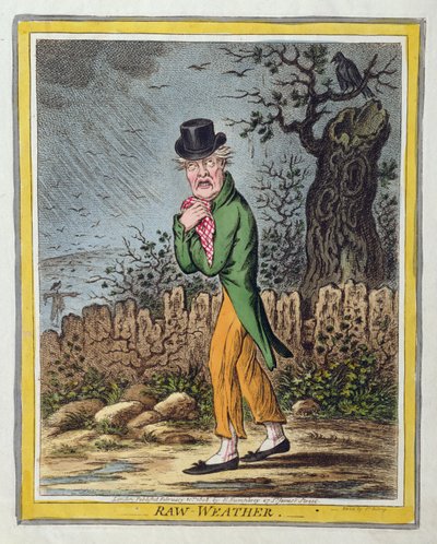 生の天気、1808年にハンナハンフリーによって公開（手描きのエッチング） 作： James Gillray