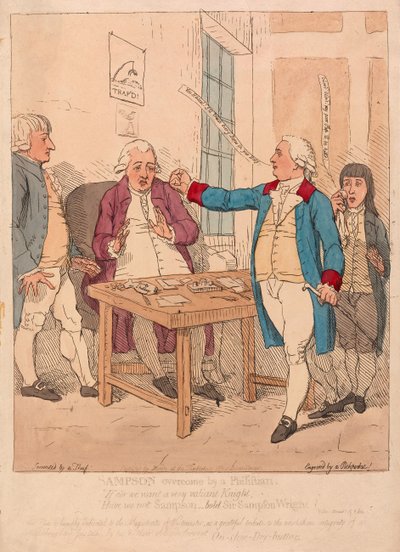 サンプソンはフィリステイン、パブに打ち勝った。 1782（手描きの彫刻） 作： James Gillray