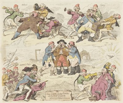 サンキュロットはヨーロッパに自由のパンを供給します, 1793 サンキュロット、自由のパンでヨーロッパを養う (オブジェクトのタイトル) 作： James Gillray