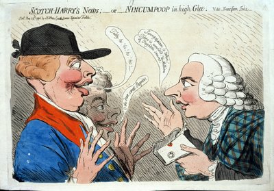 スコッチハリーのニュース、または高潔のニンカンプー、1792年にJ.アイトケンによって発行された（手描きのエッチング） 作： James Gillray