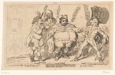 チャールズ・フォックスのスポットプリント、1788年 国王ヘンリー四世。 最後のシーン（オブジェクトのタイトル） 作： James Gillray
