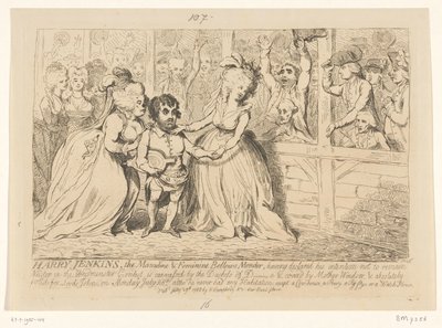 イギリスの国内政治に関する漫画、1788 年 ハリー・ジェンキンス、ザ・マスキュリン・アンド・フェミニン・ベロウ・メンダー 作： James Gillray