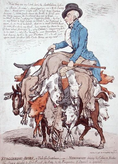 Staggering-Bobs, or A Tale for Scotchmen』（Hannah Huphrey刊 作： James Gillray