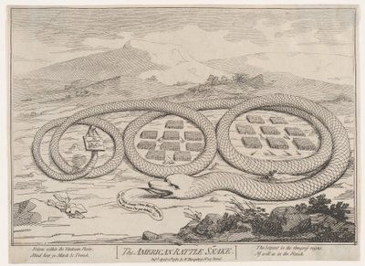 アメリカのガラガラヘビ、1782 年 4 月 12 日、1782 年 4 月 12 日。 作： James Gillray.